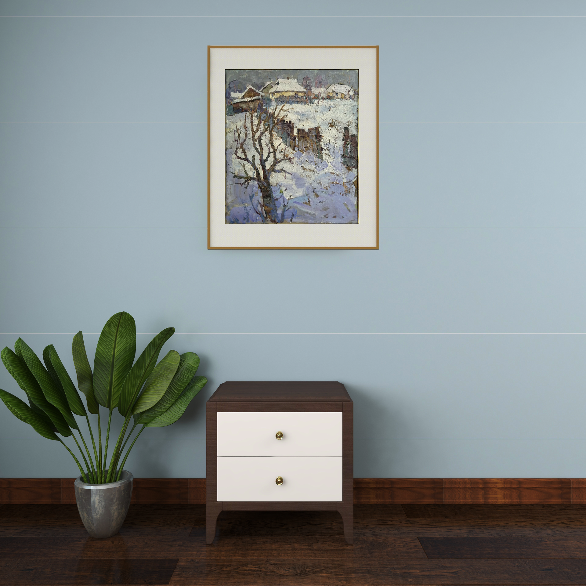 Oil Painting Nature Winter 
