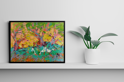 Oil painting In the garden 