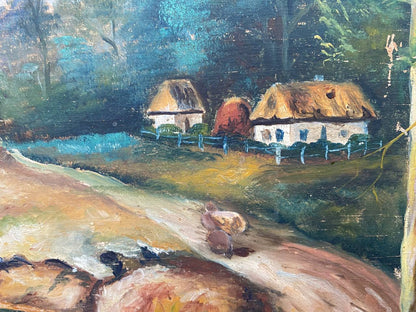Oil painting Village views Unknown artist