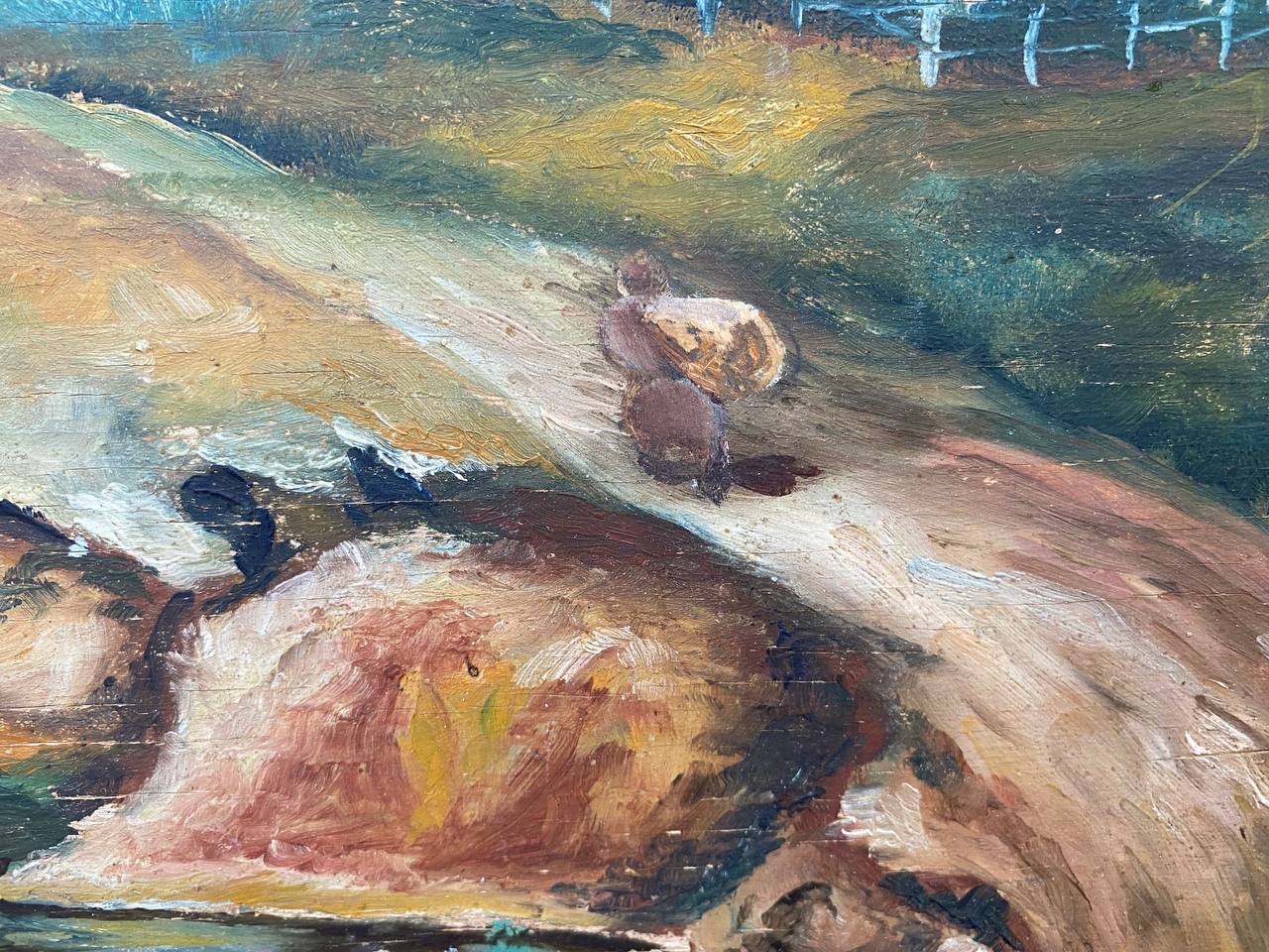 Oil painting Village views Unknown artist