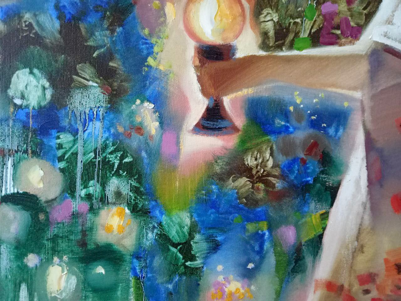 Abstract oil painting Summer Night's Love Anatoly Tarabanov