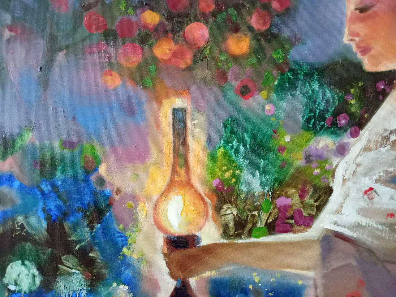 Abstract oil painting Summer Night's Love Anatoly Tarabanov