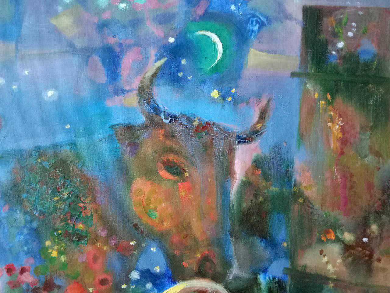 Abstract oil painting Summer Night's Love Anatoly Tarabanov