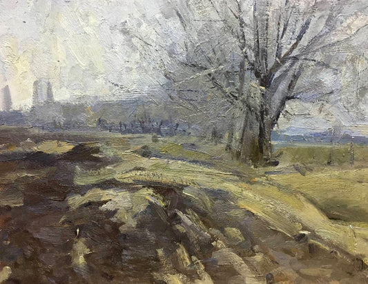 Oil painting It's a nasty day Bloshenko Anatoly Mikhailovich