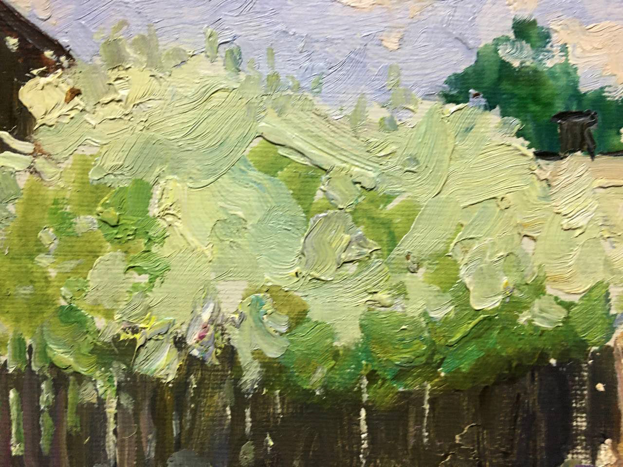 Oil painting Street in flowers Bloshenko Anatoly Mikhailovich