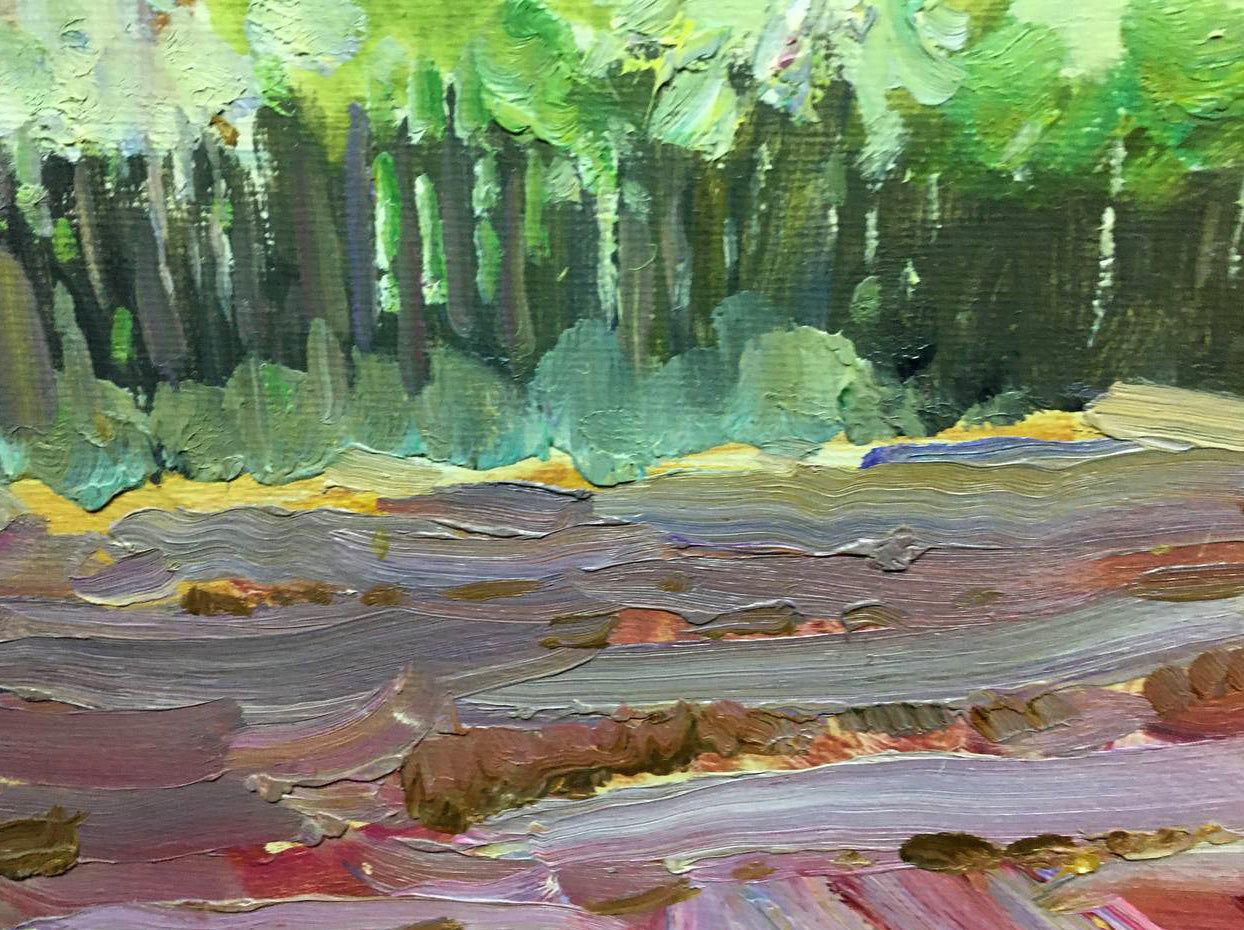 Oil painting Street in flowers Bloshenko Anatoly Mikhailovich