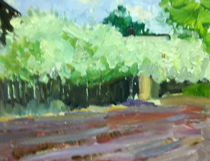 Oil painting Street in flowers Bloshenko Anatoly Mikhailovich