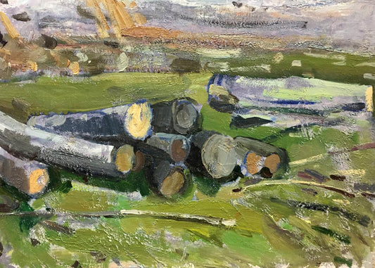 Oil painting Logs Bloshenko Anatoly Mikhailovich