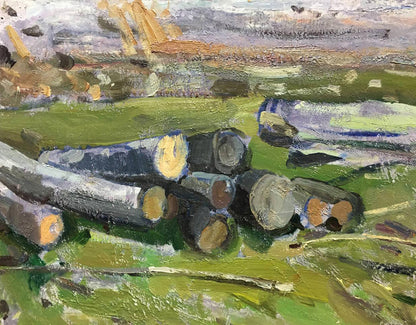 Oil painting Logs Bloshenko Anatoly Mikhailovich