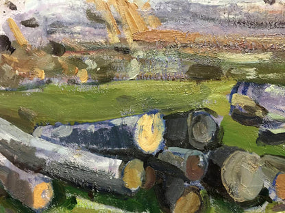 Oil painting Logs Bloshenko Anatoly Mikhailovich
