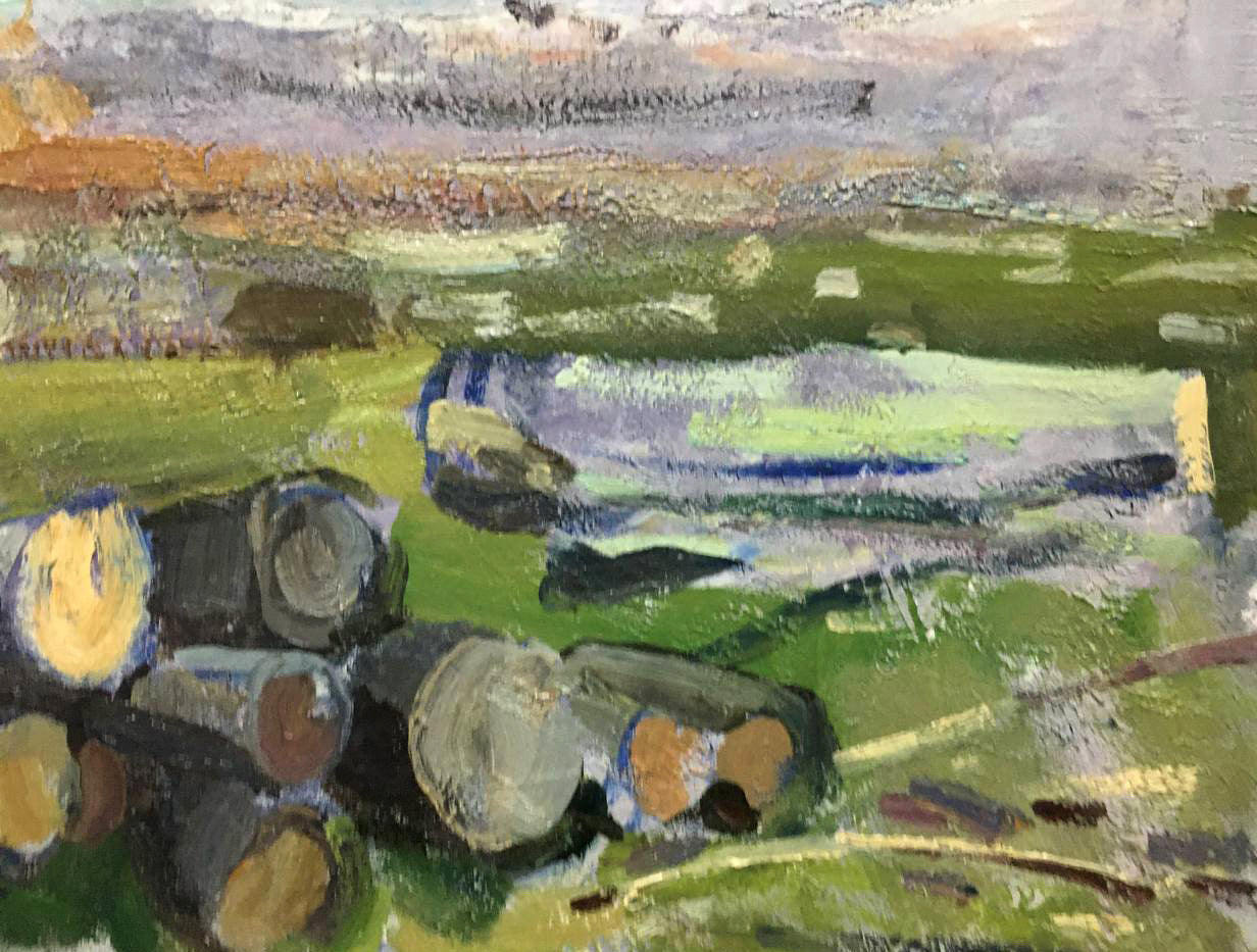 Oil painting Logs Bloshenko Anatoly Mikhailovich