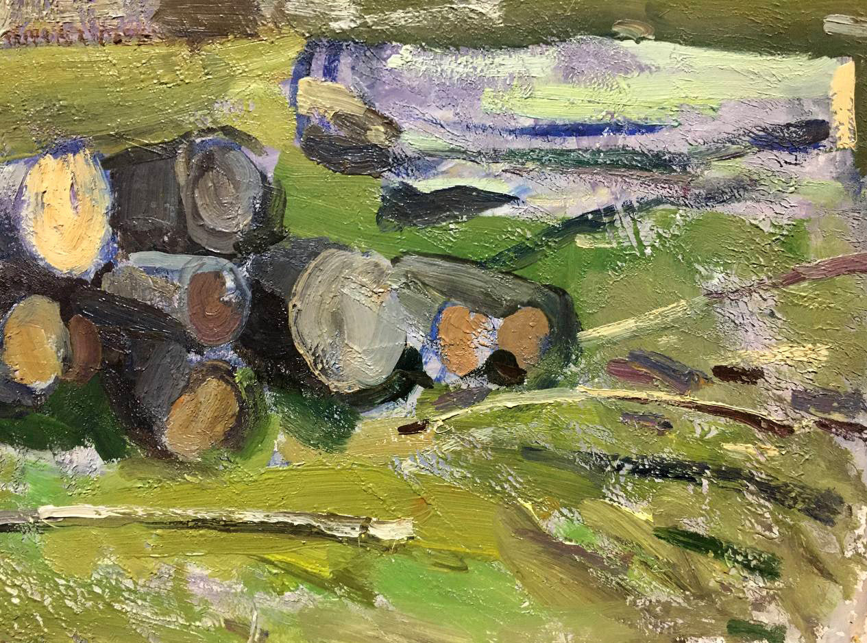 Oil painting Logs Bloshenko Anatoly Mikhailovich