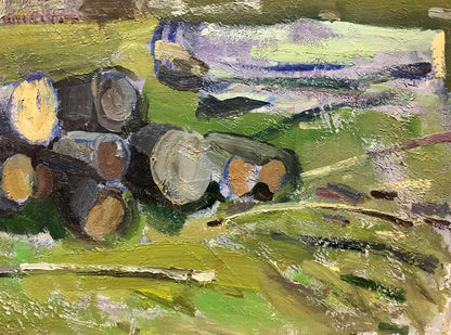 Oil painting Logs Bloshenko Anatoly Mikhailovich