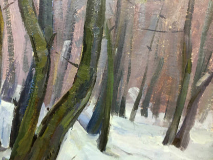 Oil painting Winter forest Bloshenko Anatoly Mikhailovich