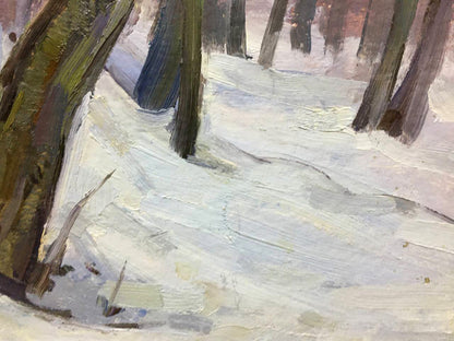 Oil painting Winter forest Bloshenko Anatoly Mikhailovich
