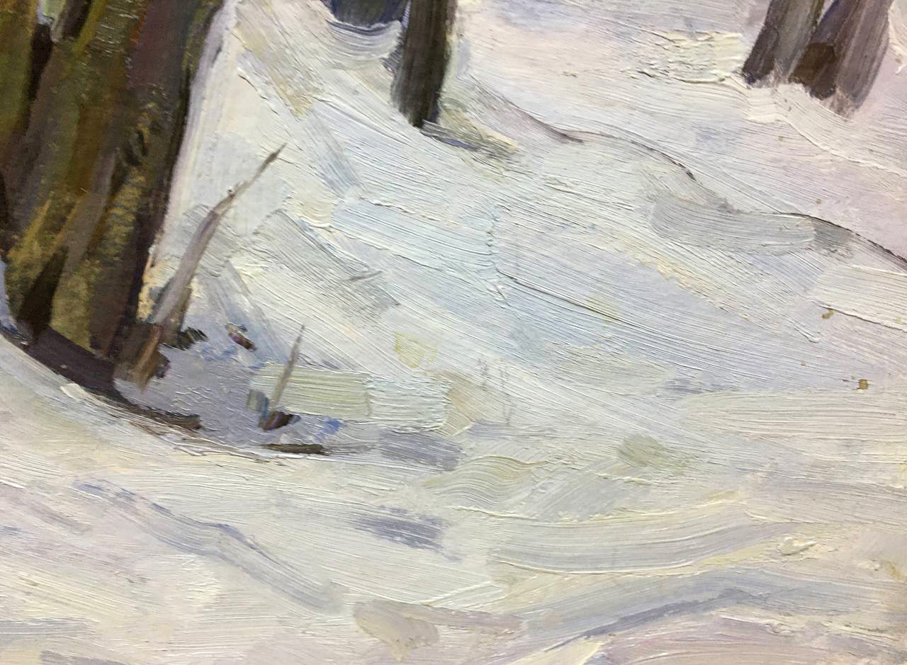 Oil painting Winter forest Bloshenko Anatoly Mikhailovich