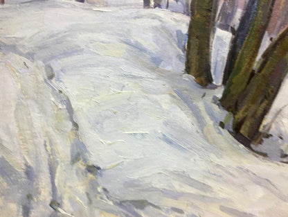 Oil painting Winter forest Bloshenko Anatoly Mikhailovich