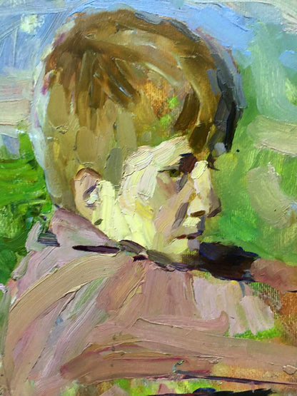 Oil painting Boy portrait Bloshenko Anatoly Mikhailovich