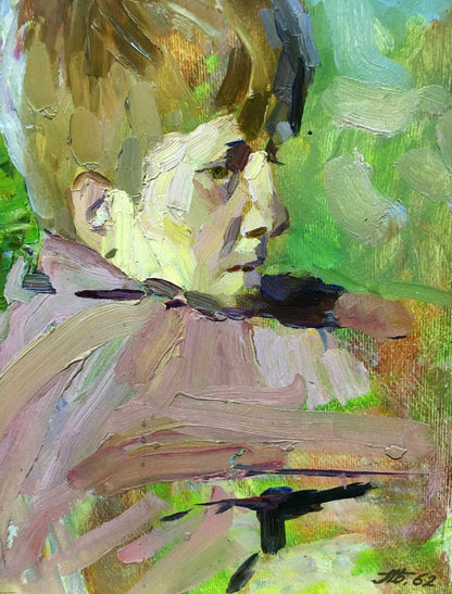 Oil painting Boy portrait Bloshenko Anatoly Mikhailovich