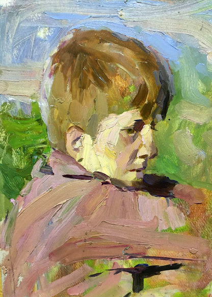 Oil painting Boy portrait Bloshenko Anatoly Mikhailovich