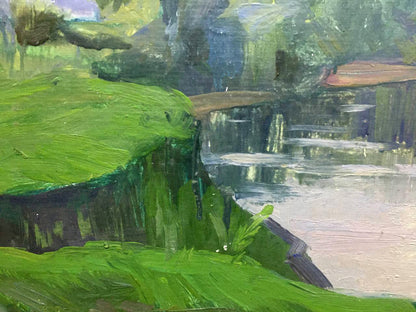 Oil painting River landscape Bloshenko Anatoly Mikhailovich