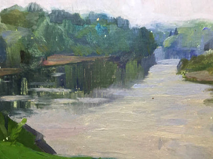 Oil painting River landscape Bloshenko Anatoly Mikhailovich