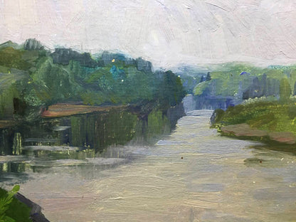 Oil painting River landscape Bloshenko Anatoly Mikhailovich