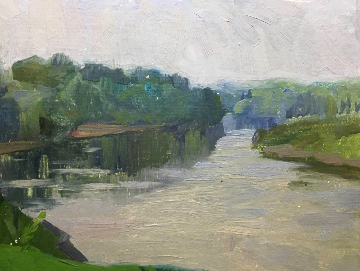 Oil painting River landscape Bloshenko Anatoly Mikhailovich