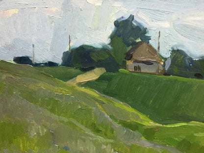 Oil painting Outskirts of the village Bloshenko Anatoly Mikhailovich