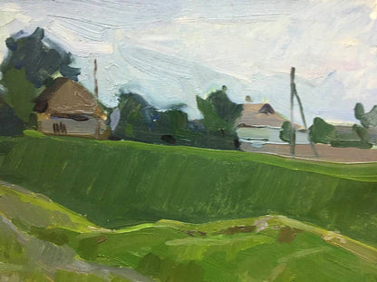 Oil painting Outskirts of the village Bloshenko Anatoly Mikhailovich