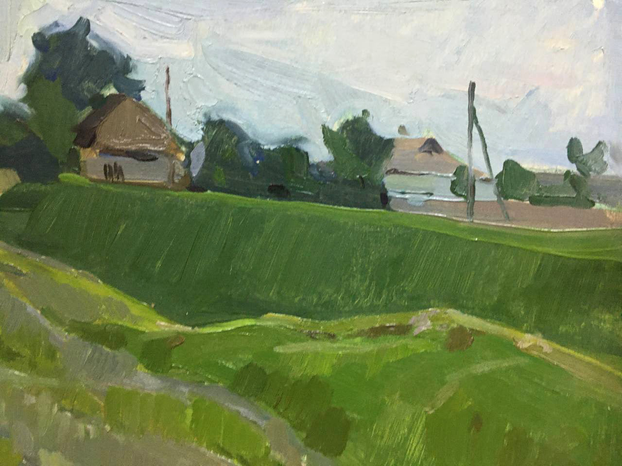 Oil painting Outskirts of the village Bloshenko Anatoly Mikhailovich