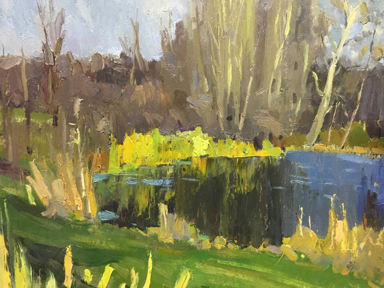 Oil painting Forest Lake Bloshenko Anatoly Mikhailovich