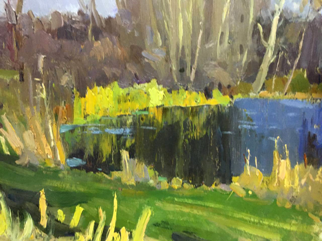 Oil painting Forest Lake Bloshenko Anatoly Mikhailovich