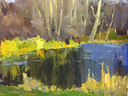Oil painting Forest Lake Bloshenko Anatoly Mikhailovich