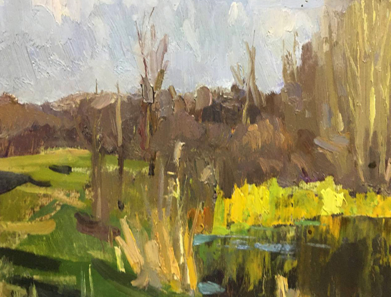 Oil painting Forest Lake Bloshenko Anatoly Mikhailovich