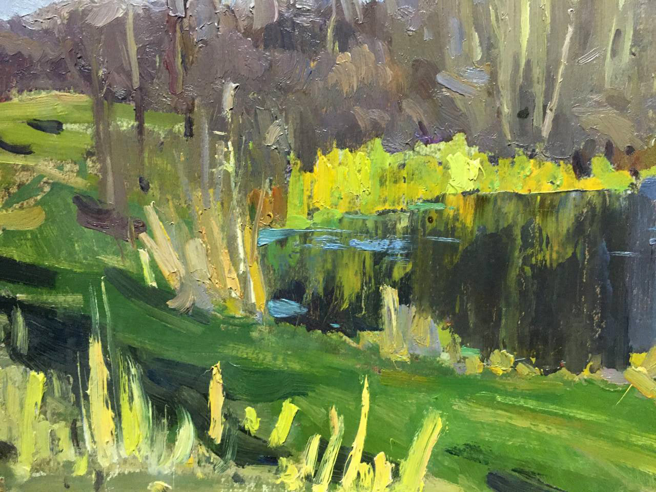 Oil painting Forest Lake Bloshenko Anatoly Mikhailovich