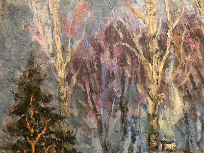 Oil painting Winter evening Shapoval Ivan Leontievich