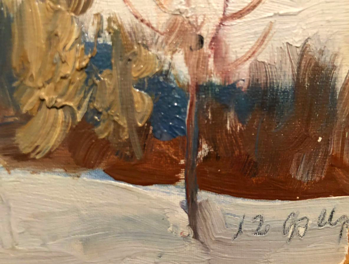 Oil painting Winter is quickly leaving Unknown artist