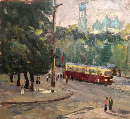 Oil painting Urban landscape Litvinenko Vladimir Nikolaevich
