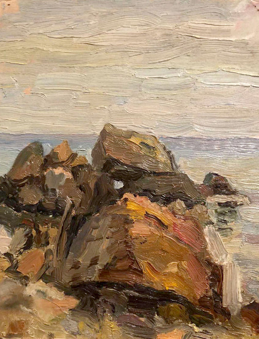Oil painting Rocky coast Tsyganova