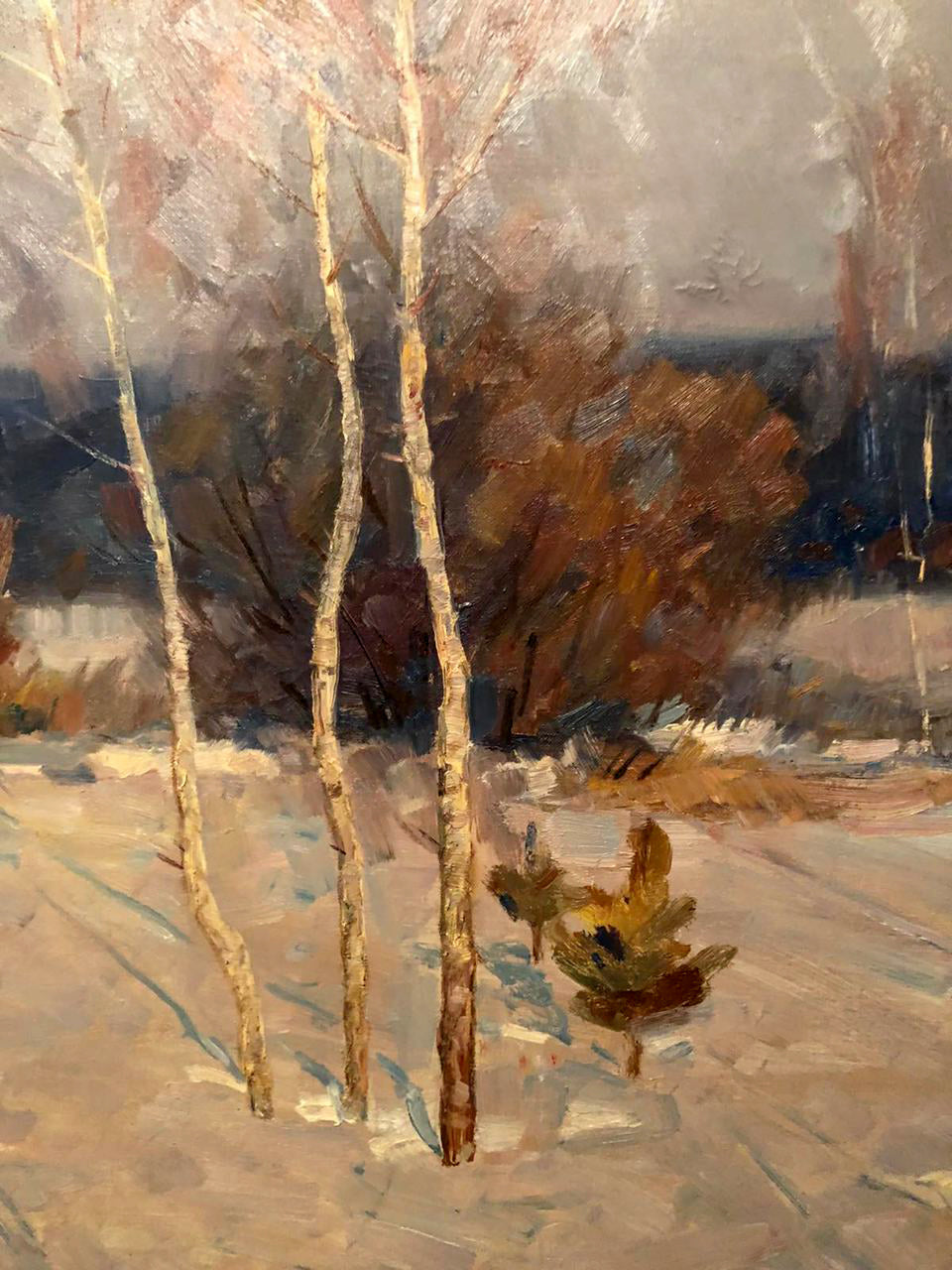 Oil painting Winter landscape Petrashevsky Stanislav Vasilievich