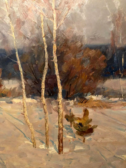 Oil painting Winter landscape Petrashevsky Stanislav Vasilievich