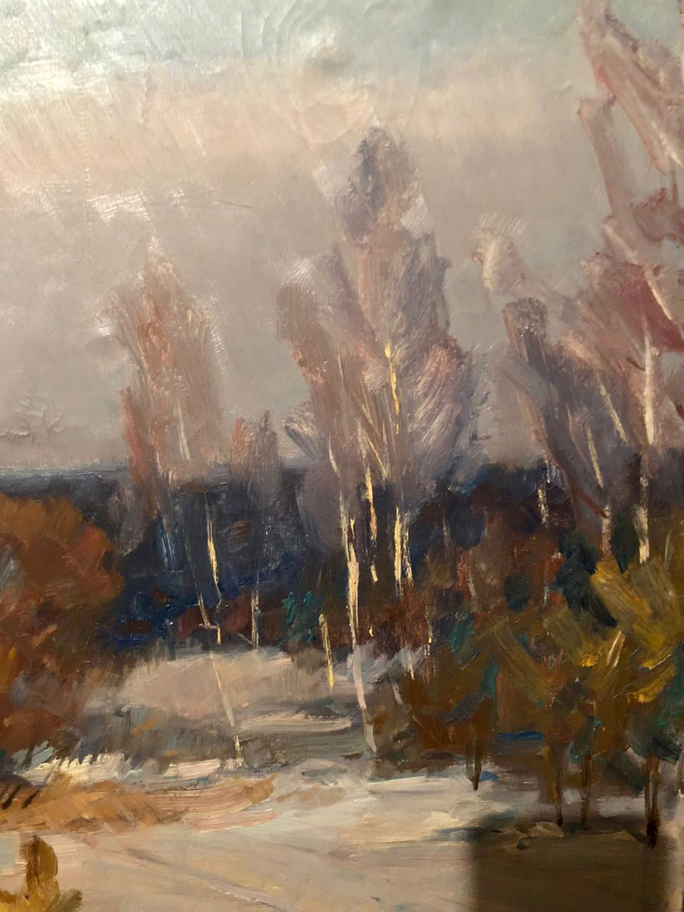 Oil painting Winter landscape Petrashevsky Stanislav Vasilievich