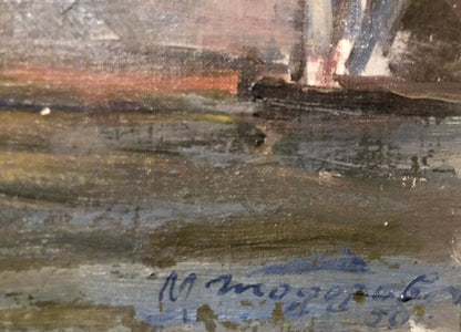 Oil painting By the port Todorov Mikhail Dmitrievich