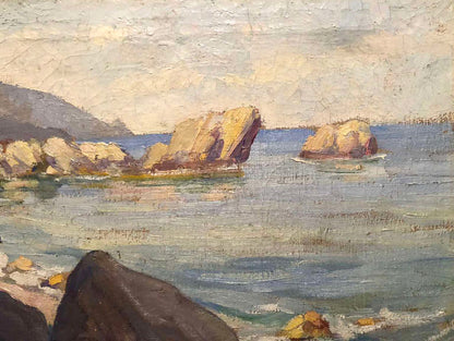 Oil painting Rocky coast