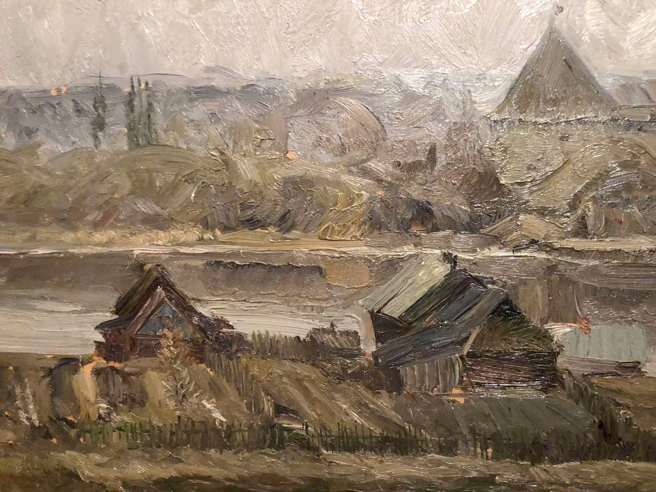 Oil painting Volkhov village Zhezher Anatoly Mikhailovich