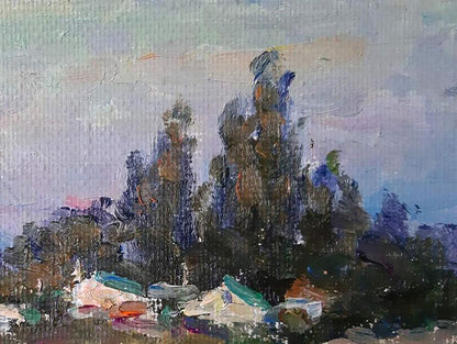 Oil painting Rural landscape 