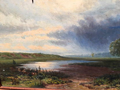 Oil painting Wet meadow Vasil'yev O. S.