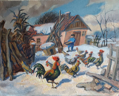 Oil painting Spring snow Daniil Litvinov