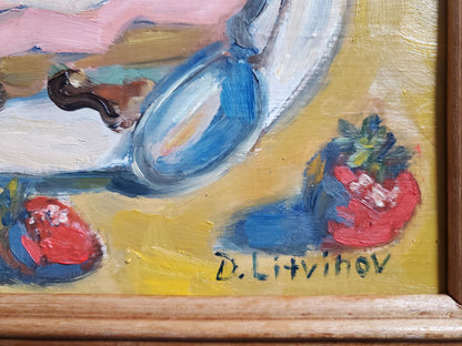 A Sweet Treat by the Shore: Litvinov Daniil Olegovich's Cake on the Beach in Oil